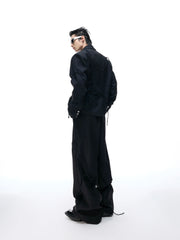 【25s Aug.】Striped Belted Cropped Blazer /Pants Set