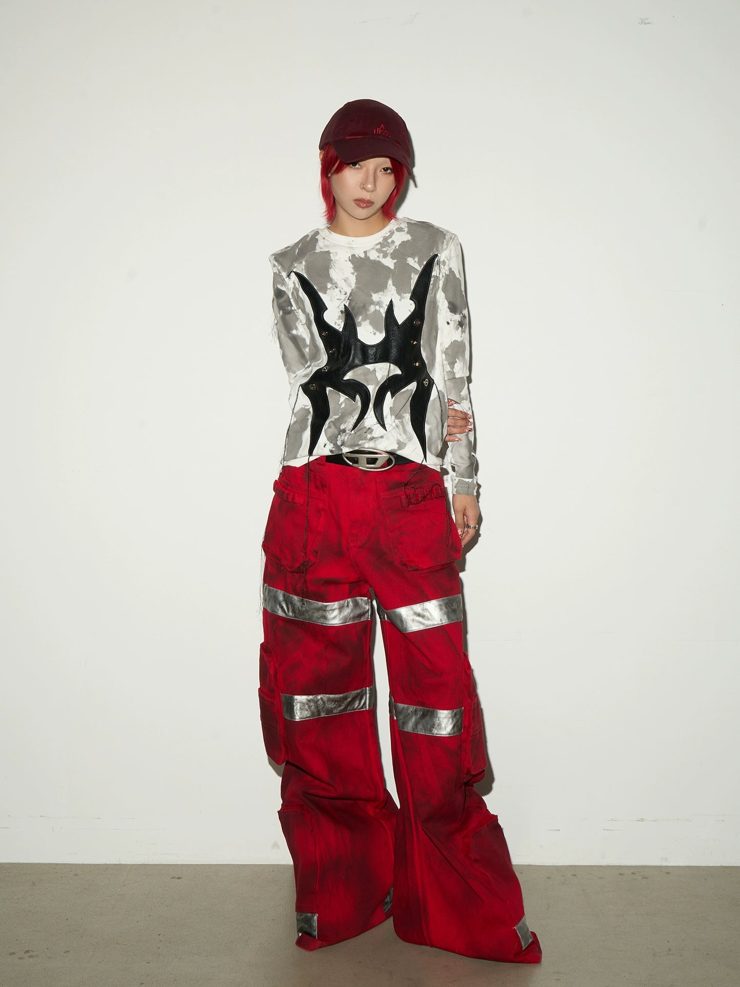 【25s Aug.】Dark Washed Patchwork Wide-Leg Jeans
