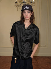 Snake Texture Satin Shirt