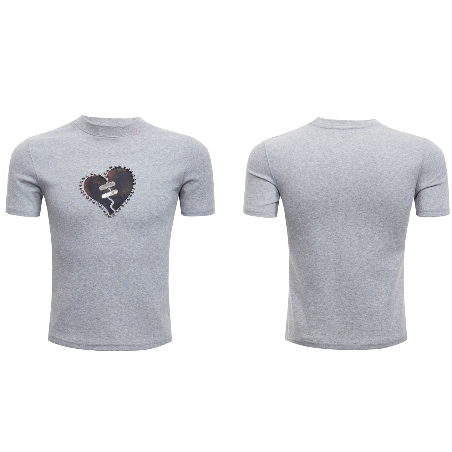 【25s Jul.】Metal Beads Heart Cracks Heavy T-shirt