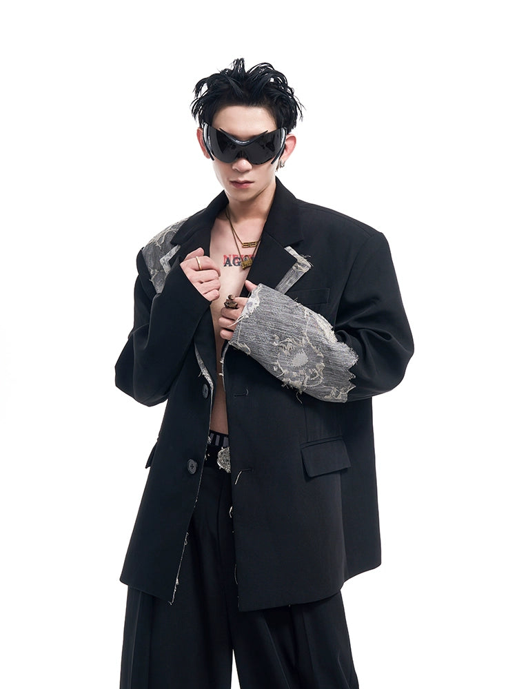 【25s Jan.】Lace Stitching High-end Double-breasted Suit