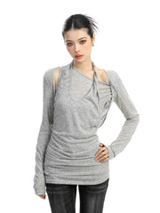 【26s Jan.】American Vintage Layered Halter Long Sleeve Tee