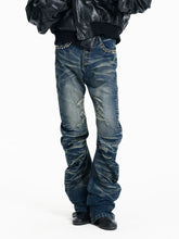 Ice Blue Studded Curved Skinny Jeans
