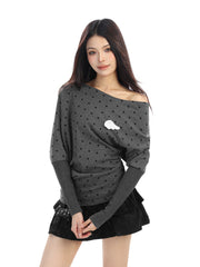 【26s Feb.】Asymmetric Printed Long-Sleeve T-Shirt