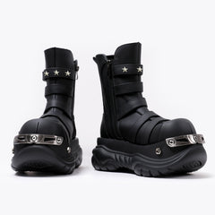 Metal Punk Round Toe Martin Boots ArtsKoreanMan