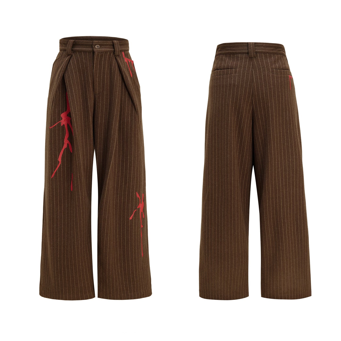 【25s Nov.】Retro Striped Paint Print Suit Jacket / Trousers