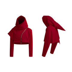 【25s Sep.】Wizard Hat Deconstructed Diagonal Zipper Hoodie