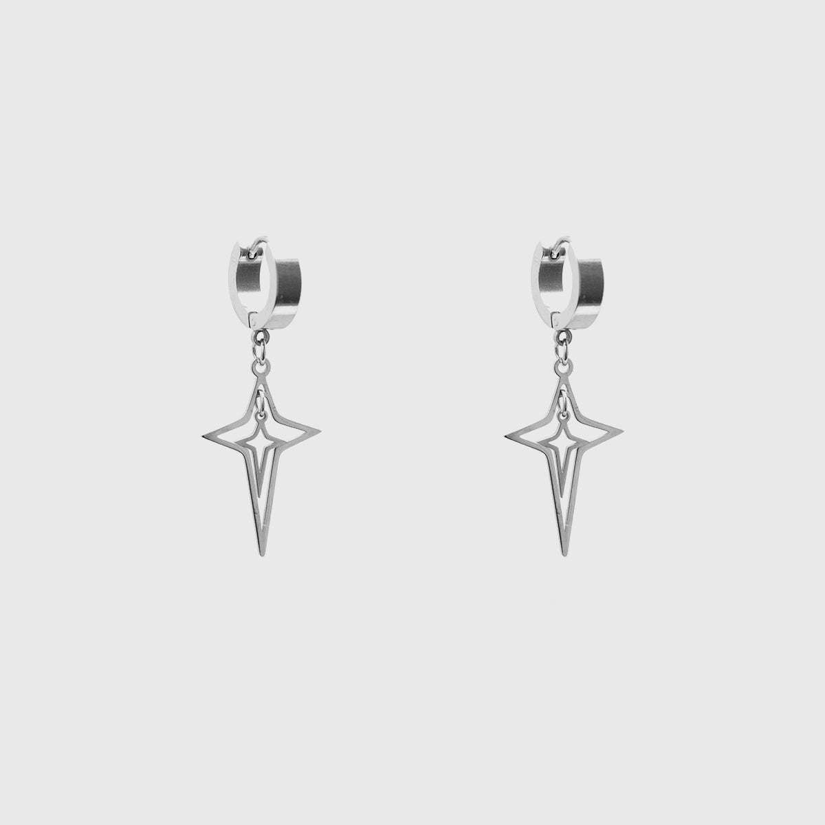 Layered Cross Star Drop Earrings