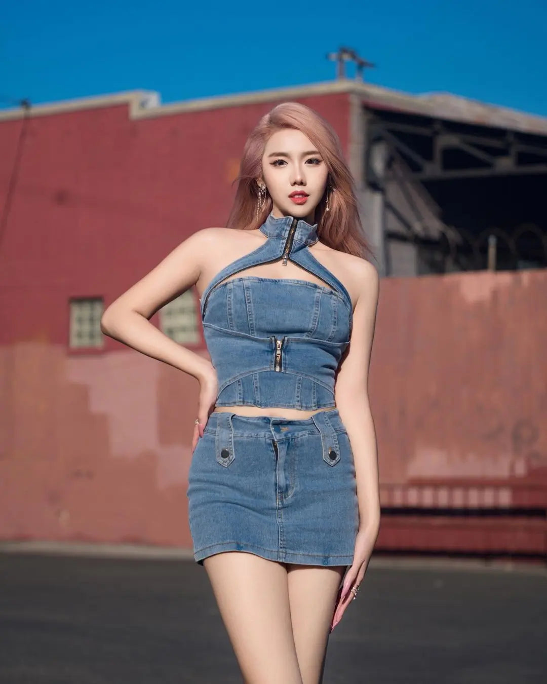 【23s August.】Trend Denim Vest Tight Skirt ArtsKoreanMan
