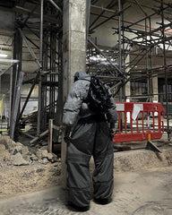 【23s November.】Distressed Fake Two-piece Design Sweatshirt Patchwork Cotton Jacket ArtsKoreanMan