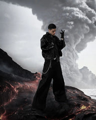 【23s Feb.】Button and Zip Leather Jacket ArtsKoreanMan