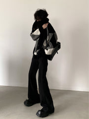 【23s November.】Black and White High-end Design Turtleneck Sweater ArtsKoreanMan