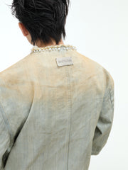 【25s Feb.】Pearl Embellished Vintage Denim Jacket