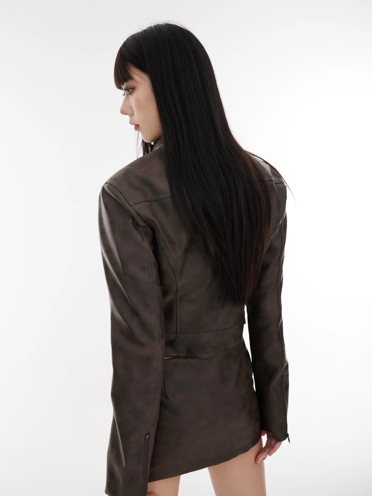 【23s August.】Punk Leather Jacket Low Waist Skirt ArtsKoreanMan