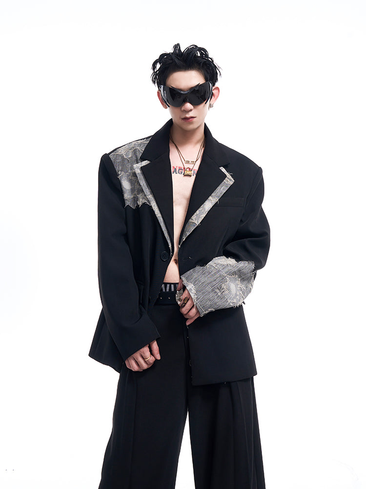 【25s Jan.】Lace Stitching High-end Double-breasted Suit