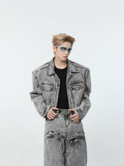 【24s March.】Retro Distressed Simple Denim Suit ArtsKoreanMan