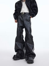 【23s December.】Deconstructed Slim-fit Slightly Flared Leather Pants ArtsKoreanMan