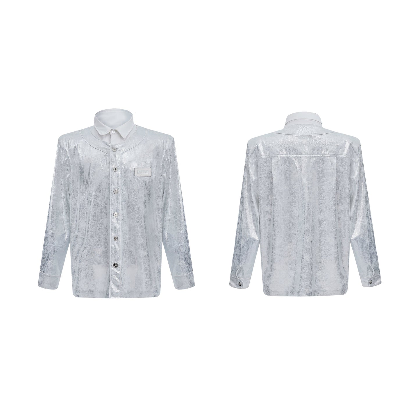 【24s Oct.】Liquid Texture Shiny Shoulder Pad Elegant Shirt ArtsKoreanMan