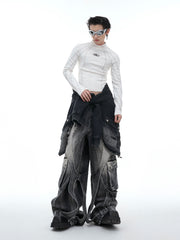 【24s Oct.】Topstitched Metallic Trim Slim-fit Turtleneck Top ArtsKoreanMan