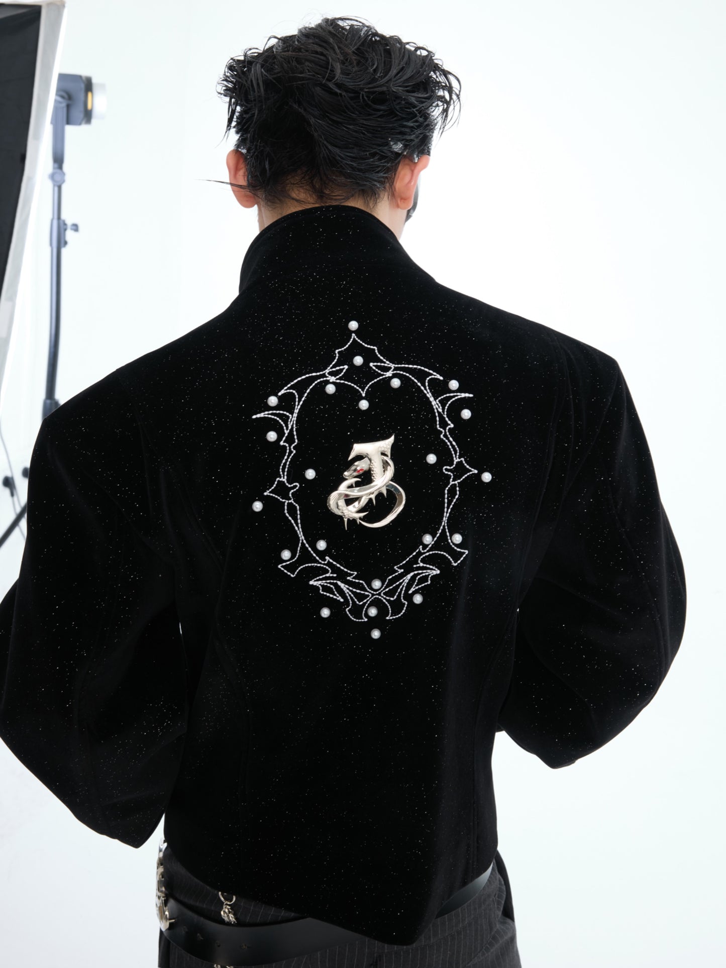 【25s Apr.】Glittery Metal Buttons Stand Collar Jacket