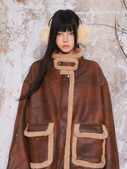 【24s Nov.】Vintage Sherpa Large Pocket Suede Jacket ArtsKoreanMan