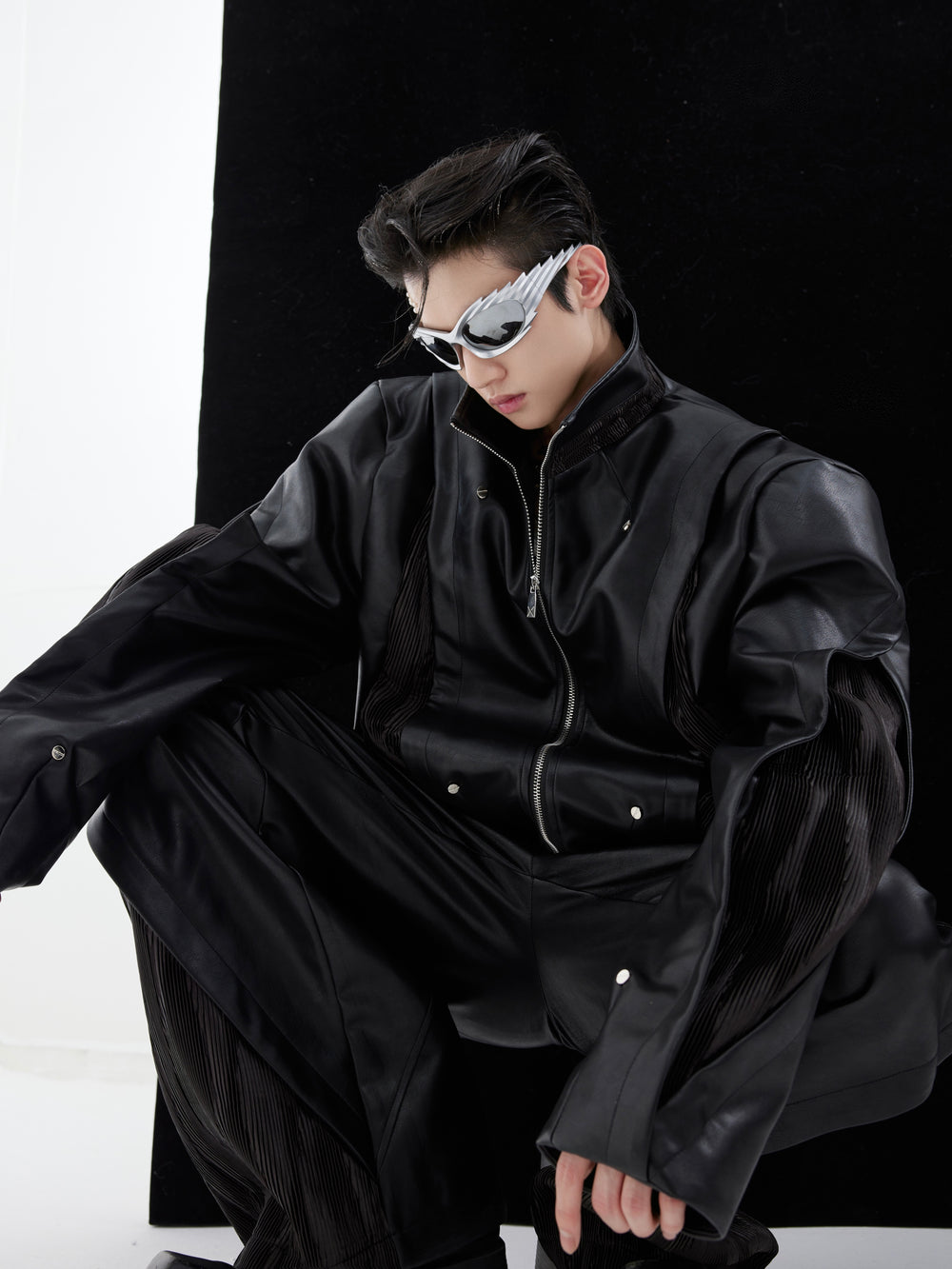 【24s February.】Deconstructed Motorcycle PU Leather Jacket ArtsKoreanMan