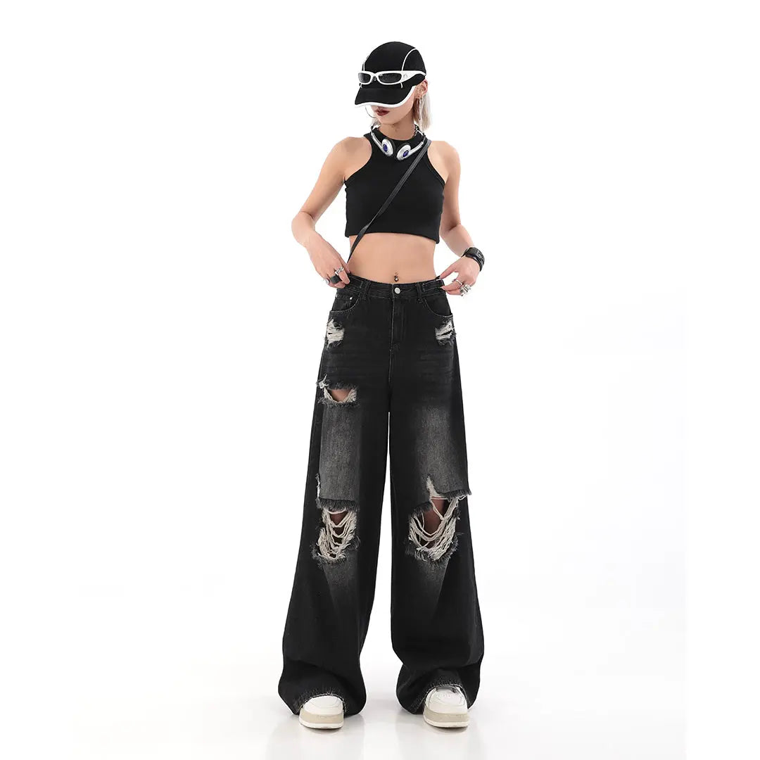【23s July,】Loose Ripped Jeans ArtsKoreanMan