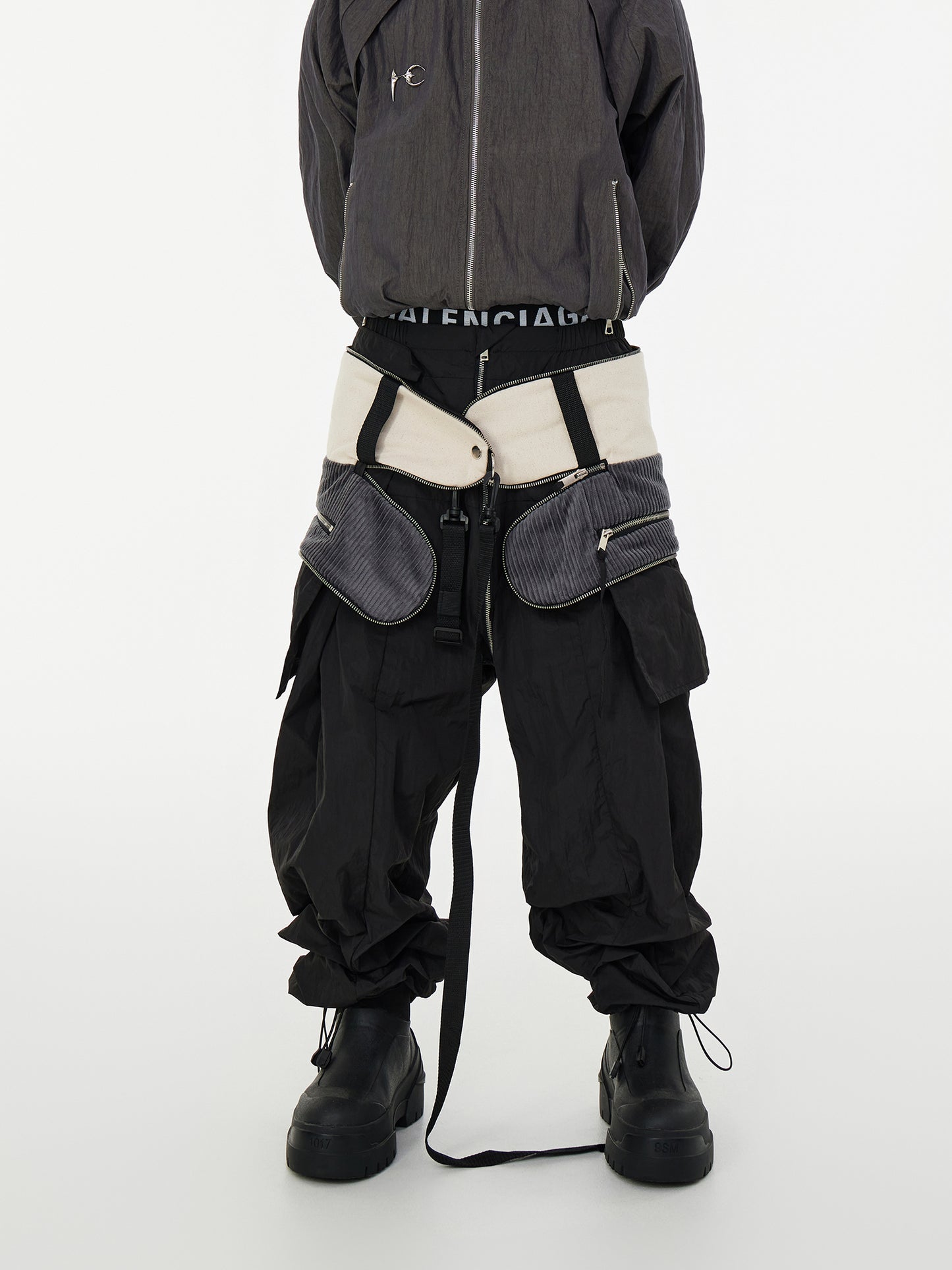 【24s May.】Removable Zippered Paneled Cargo Pants ArtsKoreanMan