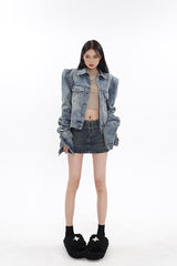 【24s Sep.】Wrinkled Wide-shoulder Vintage Denim Jacket ArtsKoreanMan