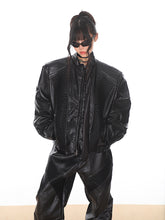 【24s Oct.】Luxury Silhouette Biker Jacket with Padded Shoulders ArtsKoreanMan