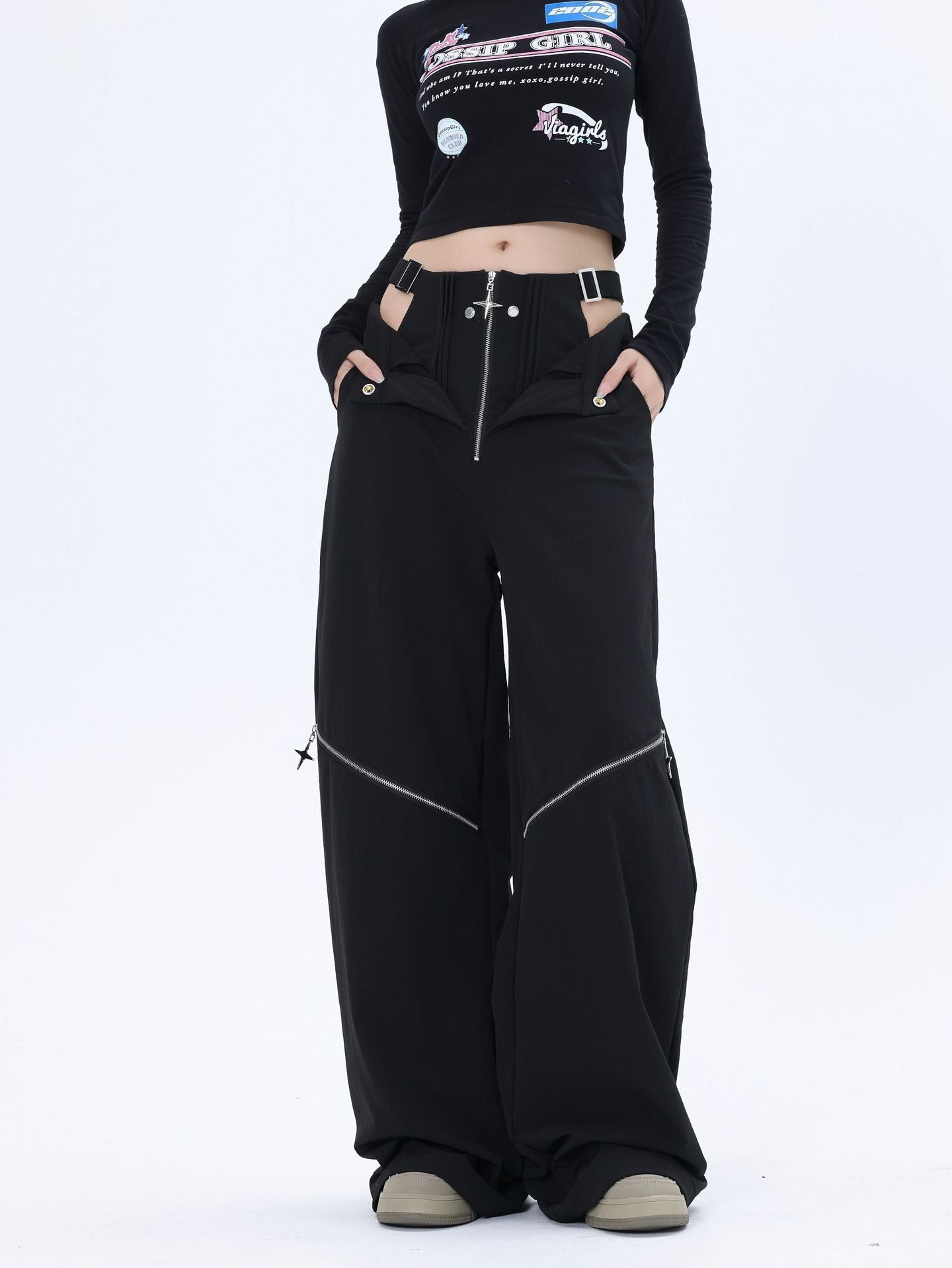 【23s October.】Hollow Zipper Design Trousers ArtsKoreanMan