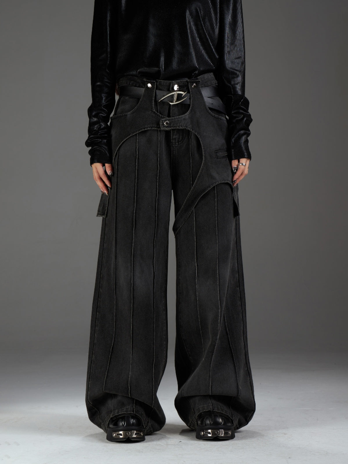 【24s Nov】Detachable Stitching Layered Distressed Washed Jeans ArtsKoreanMan