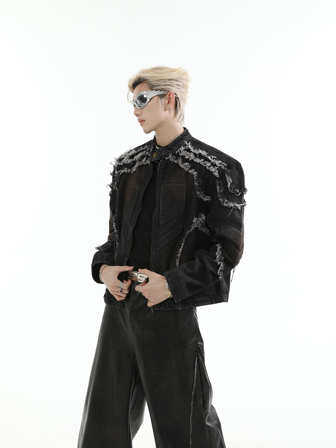 【24s Aug.】Washed Denim Jacket with Shoulder Pads ArtsKoreanMan