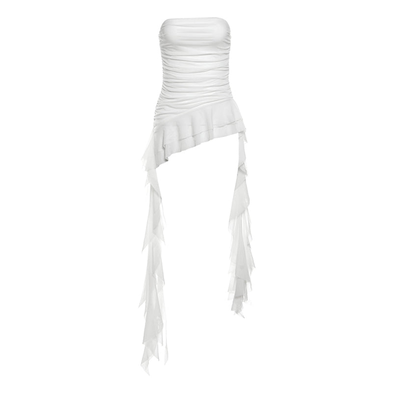 【24s May.】Ruffled Patchwork Bodycon Bandeau Top ArtsKoreanMan