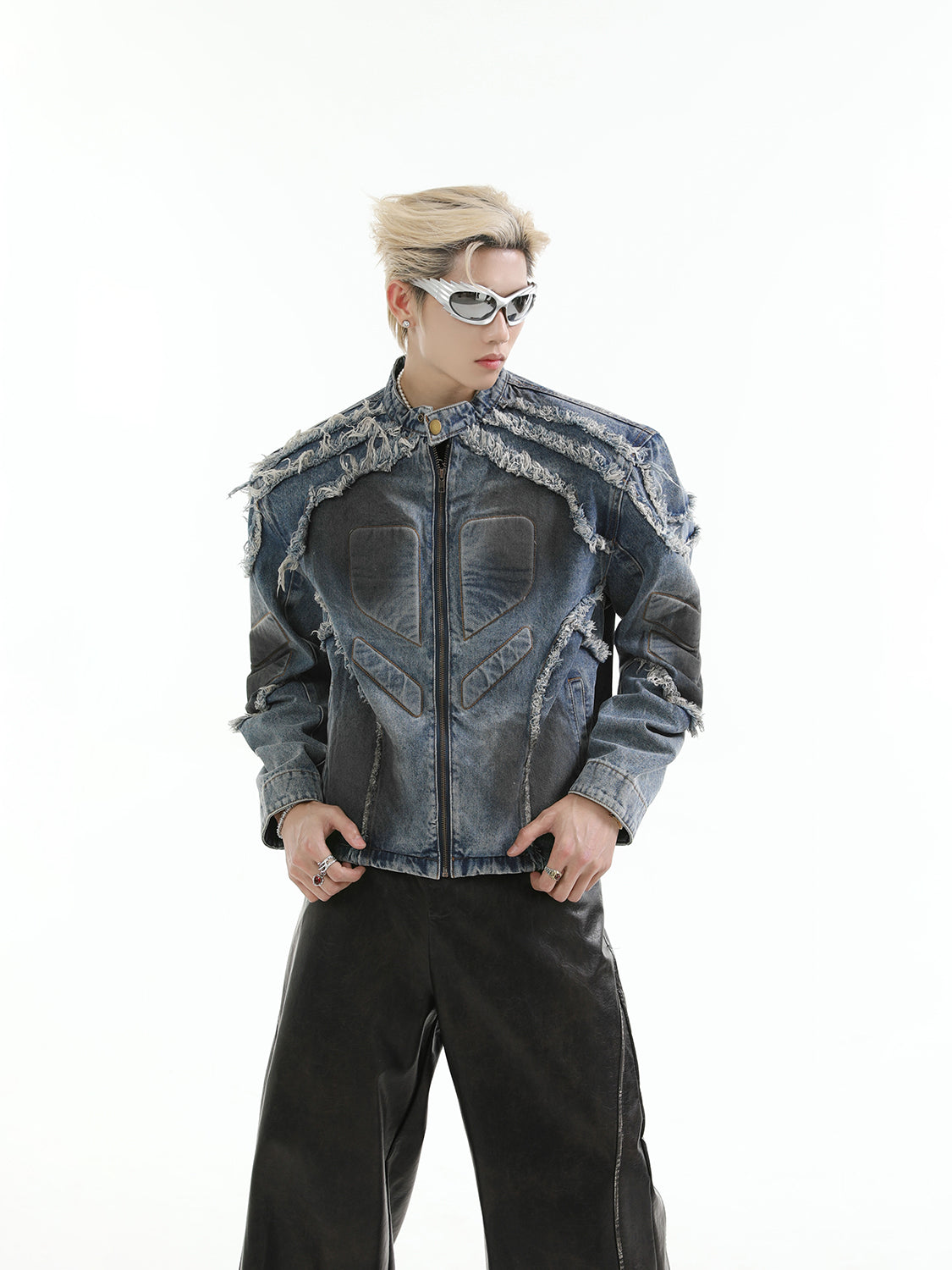 【24s Aug.】Washed Denim Jacket with Shoulder Pads ArtsKoreanMan