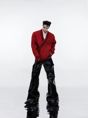 【23s September.】V-Neck Diagonal Stripe Knit Sweater ArtsKoreanMan