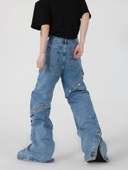 【25s Jun.】Metal Button Wide-leg Jeans