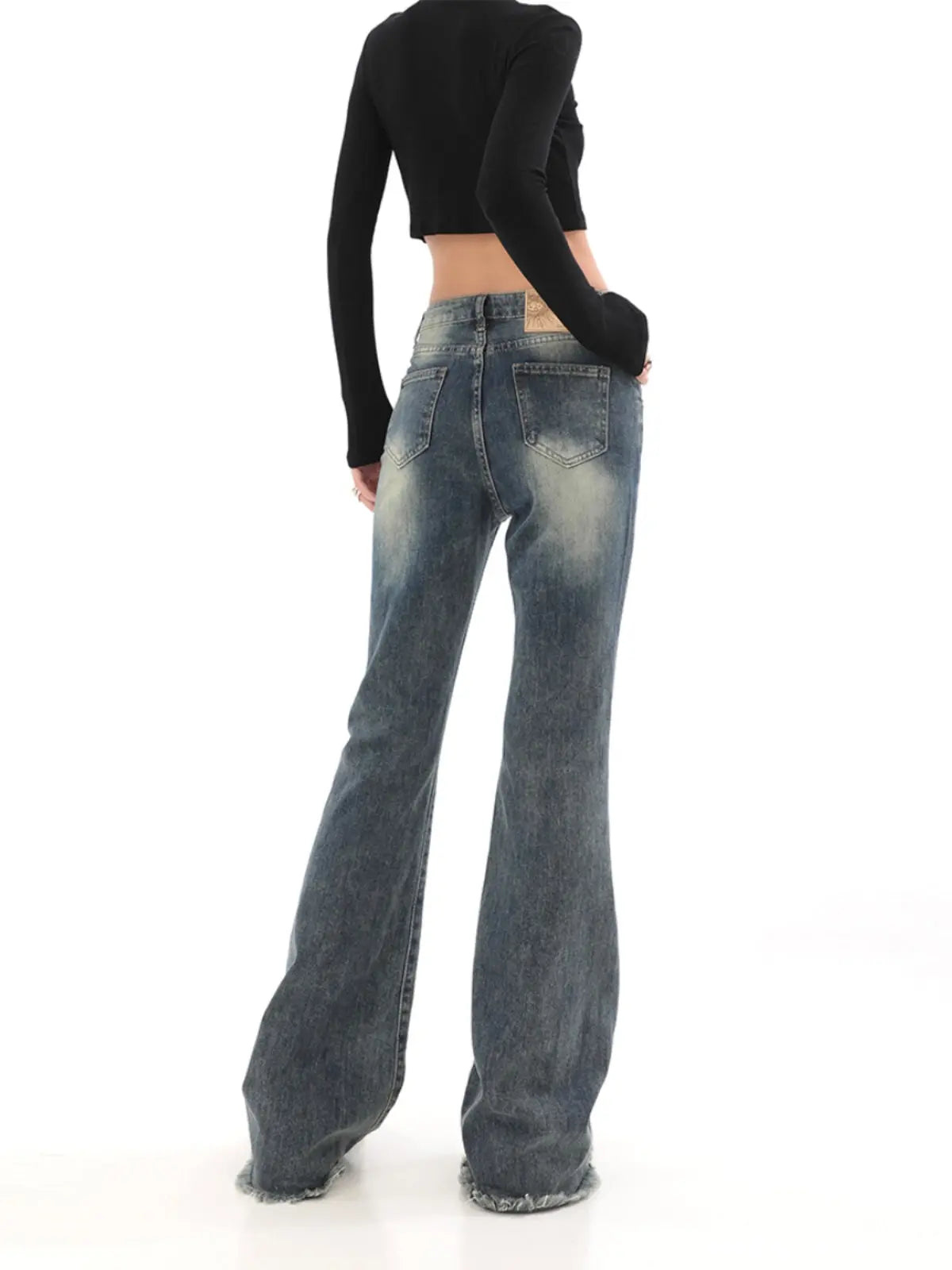 【23s August.】High Waist Raw Edge Jeans ArtsKoreanMan