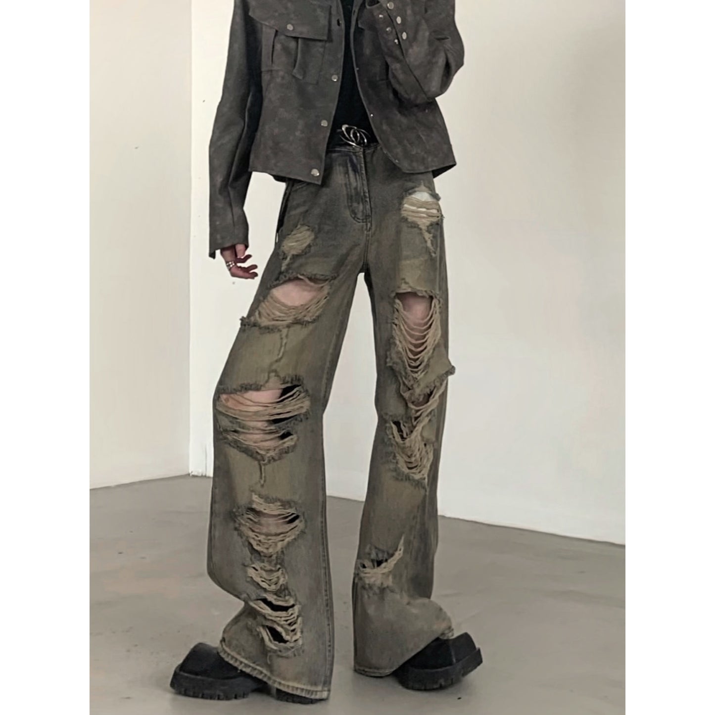 【24s March.】Retro High Street Ripped Jeans ArtsKoreanMan