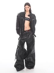 【24s Sep.】High-end Silhouette Stitching Leather Pants ArtsKoreanMan