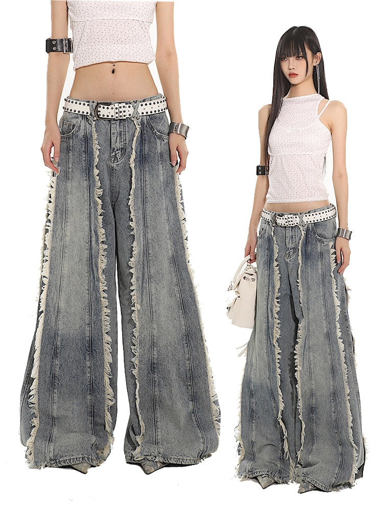 【24s June.】Loose-fitting Raw-hem Deconstructed Jeans ArtsKoreanMan