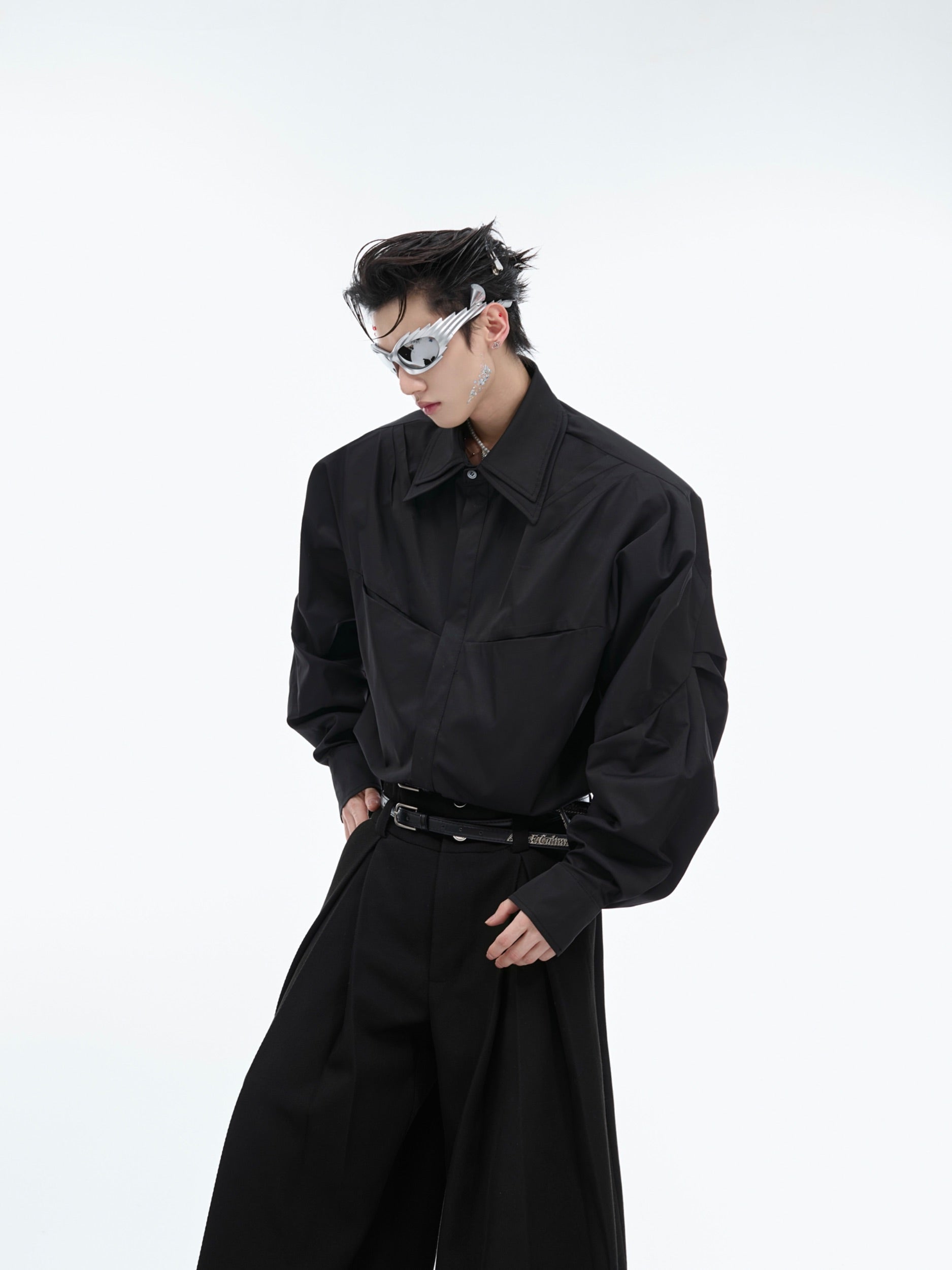 【24s June.】Double Layer Deconstructed Pleated Shirt ArtsKoreanMan