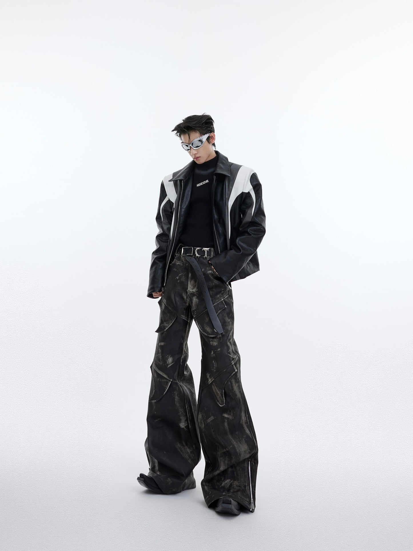 【23s November.】Distressed Faded Leather Trousers ArtsKoreanMan