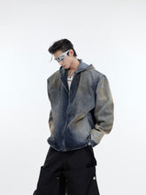 【24s January.】Retro Distressed Hooded Denim Jacket ArtsKoreanMan
