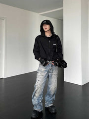 【24s Dec.】3D Digital Print Loose Straight Jeans ArtsKoreanMan
