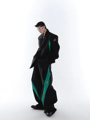 Zipper Contrast Color Stitching Trousers ArtsKoreanMan