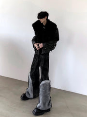 【25s Feb.】Large Fur Collar Leather Jacket