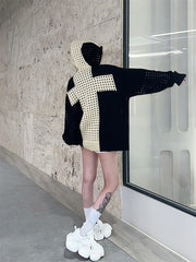 【24s Oct.】Cross-cut Woolen Hooded Drop-shoulder Loose Sweater ArtsKoreanMan