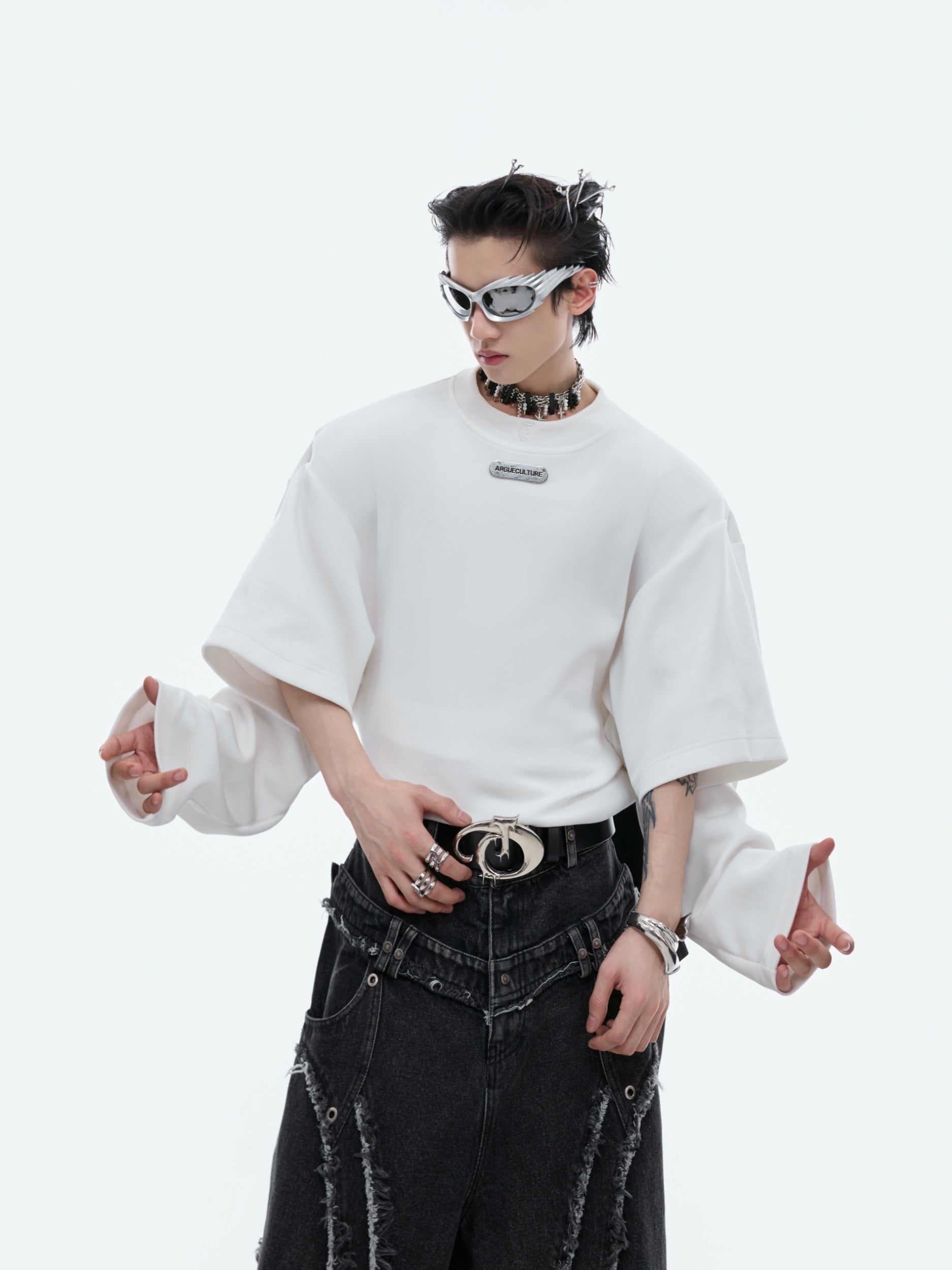 【24s Oct.】Double-layered Round-neck Simple Sweatshirt ArtsKoreanMan