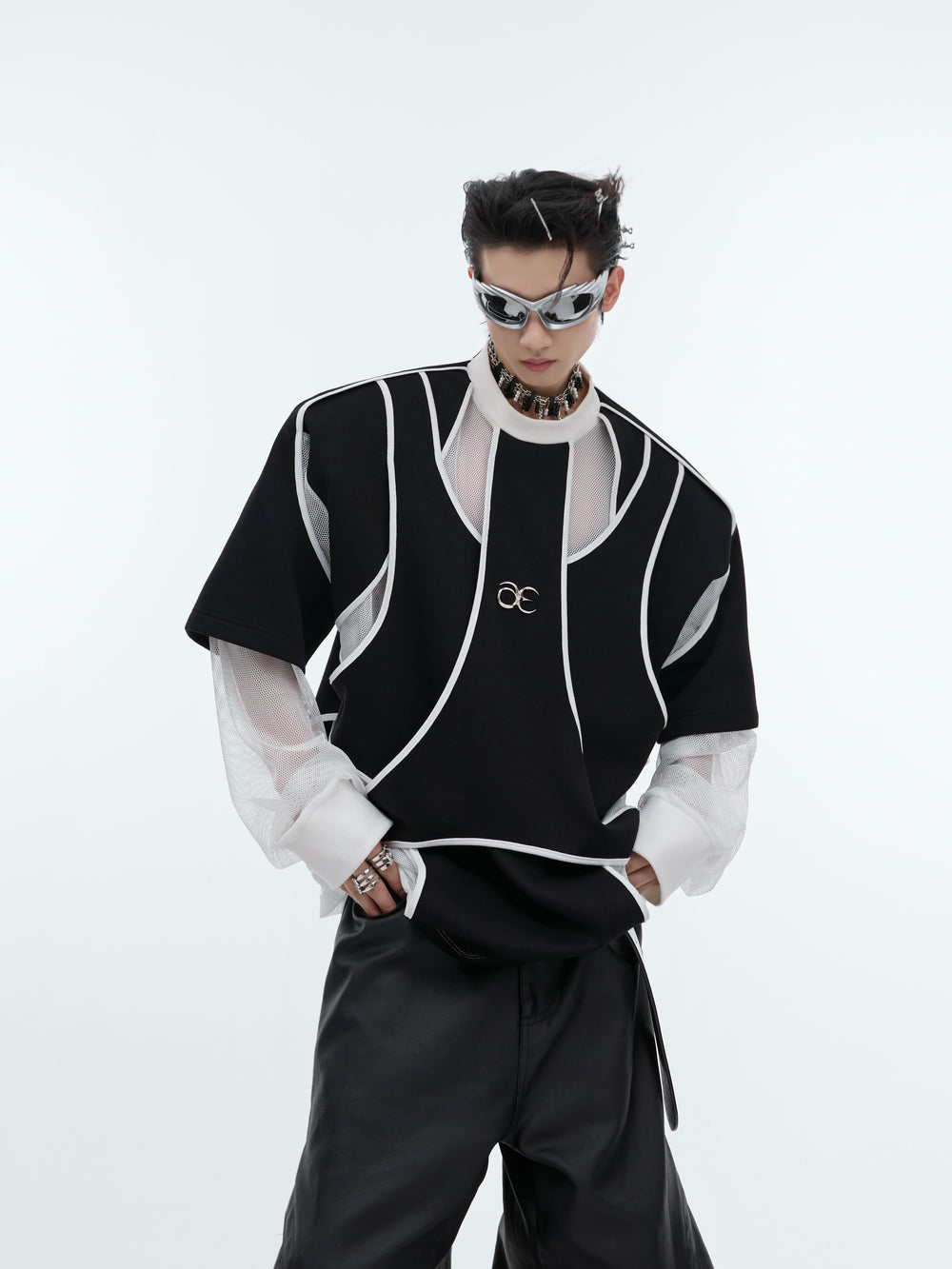 【24s Sep.】Fake Two-piece Crew Neck Sweatshirt ArtsKoreanMan